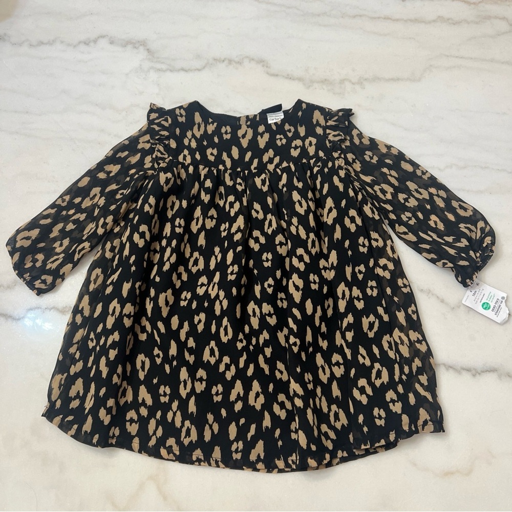 Carter's 18mo baby girl dress with lining cheetah print NWT